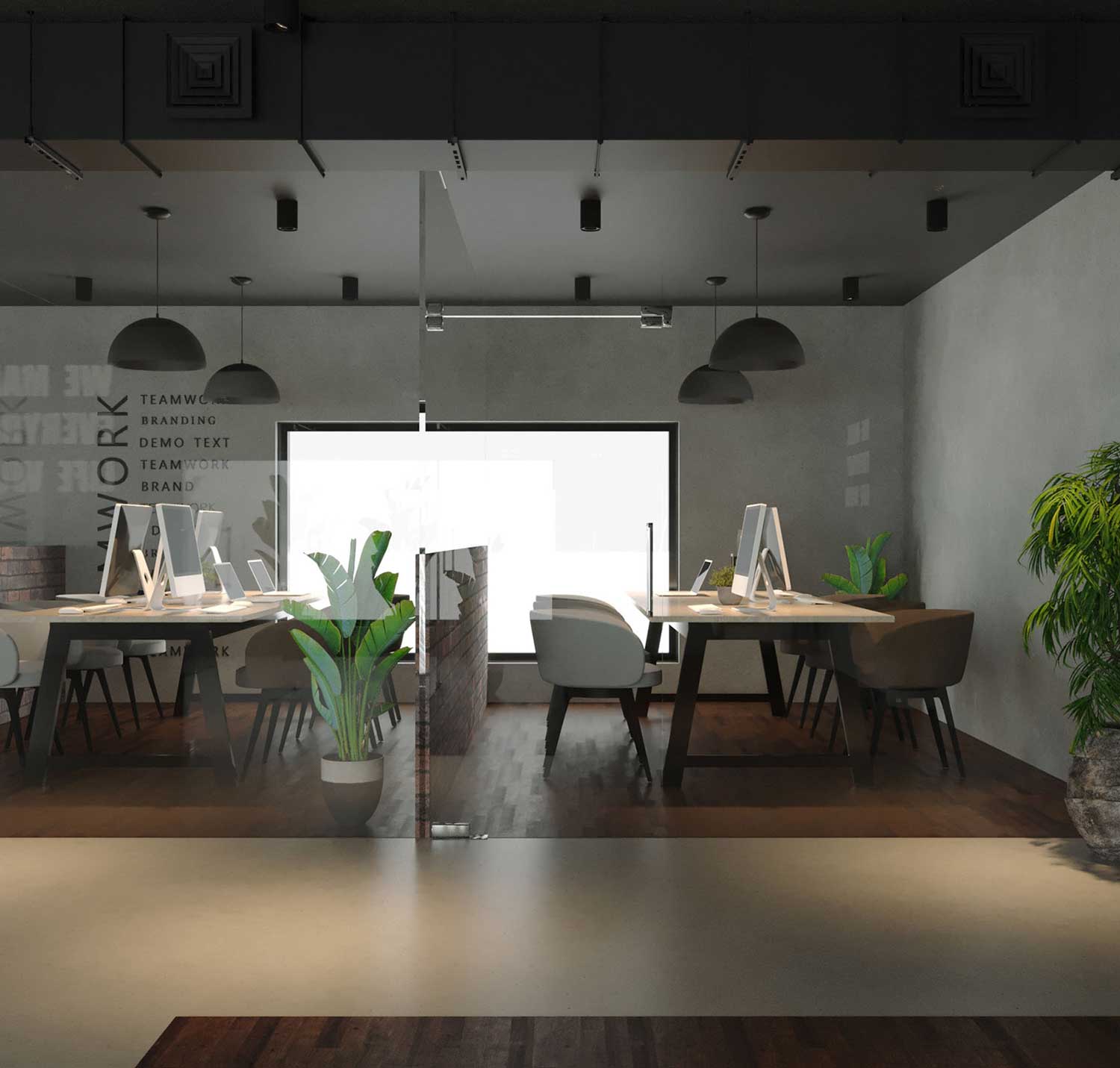 Industrial Style Co Working Space Interior Design